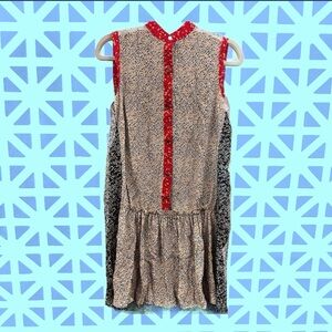 Marc By Marc Jacobs Red and Black Patterned Silk Dress